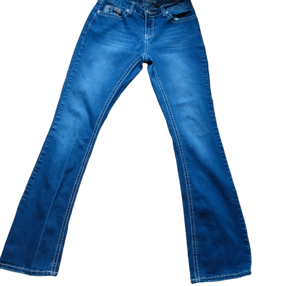 Boot cut dark wash blue jeans size 4 - Picture 2 of 3